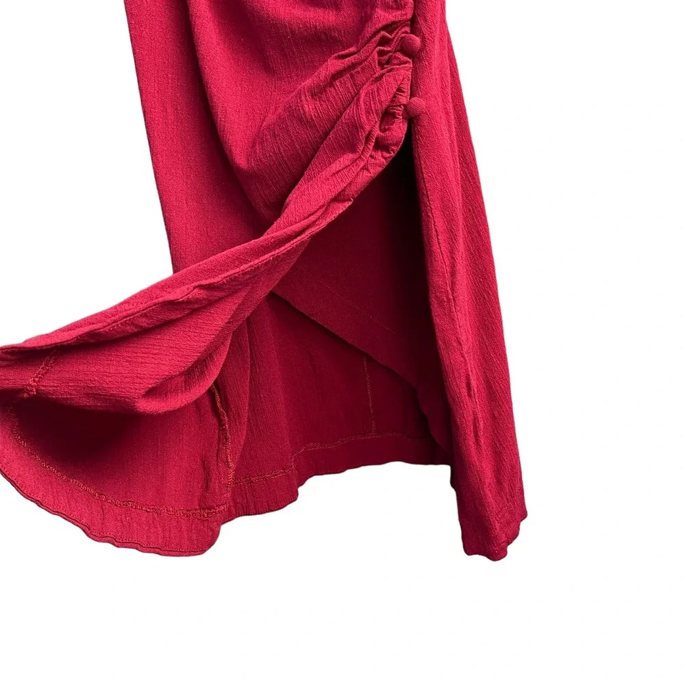 Free People Burgundy Wrap Mini Dress